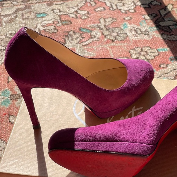 Christian Louboutin New Simple 120mm 39.5 PURPLE SUEDE - Picture 7 of 7